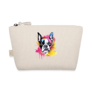 Boston Terrier Bunker Splash Art Hund - Bio-Täschchen - Natur - Vorne