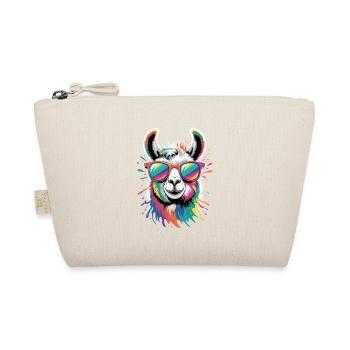 Buntes Lama Wasserfarben Spritzer - Bio-Täschchen - Natur - Vorne