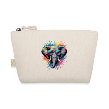 Bunter Elefant Wasserfarben Spritzer - Bio-Täschchen - Natur - Vorne