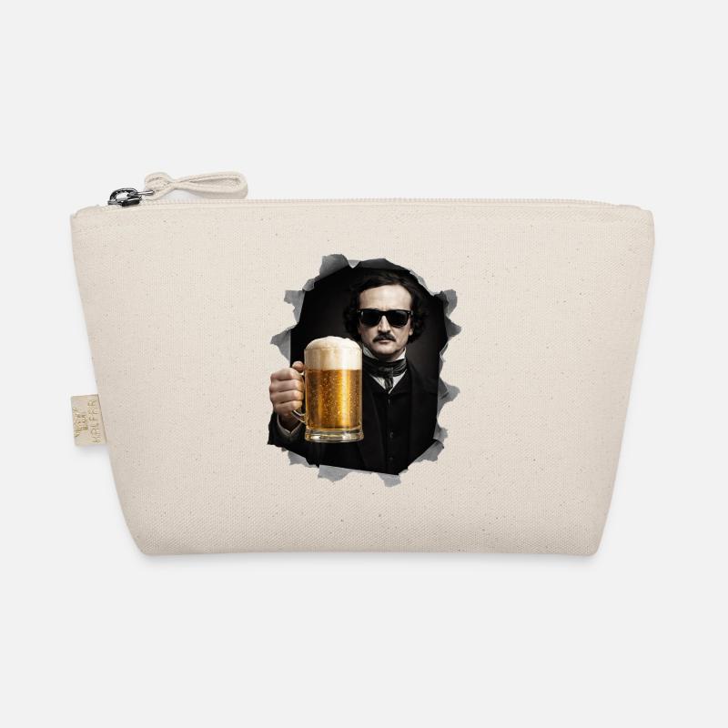 Edgar Allan Poe with beer and sunglasses Organic Pouch