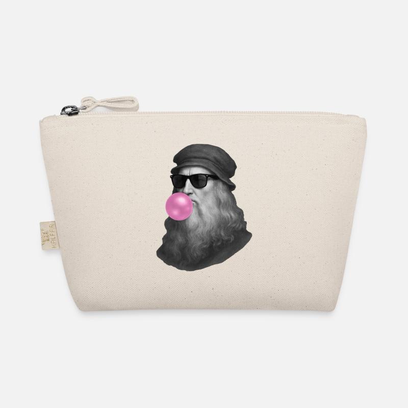 Leonardo Da Vinci with chewing gum and sunglasses Organic Pouch