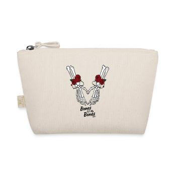Skeleton Heart with Roses - Organic Pouch - nature - Front
