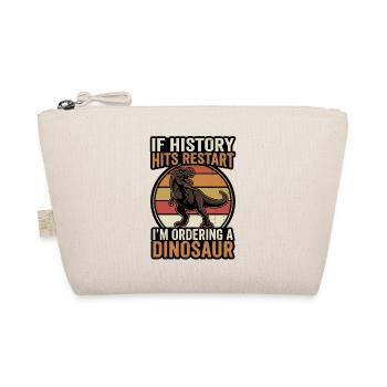 Retro Dinosaur Humor Motif - Organic Pouch - nature - Front