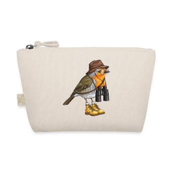 Explorer Robin with Binoculars - Organic Pouch - nature - Front