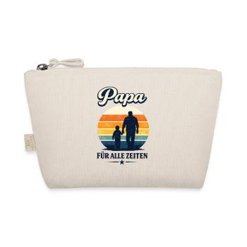 Papa für alle Zeiten Retro Vater Kind Motiv - Bio-Täschchen - Natur - Vorne