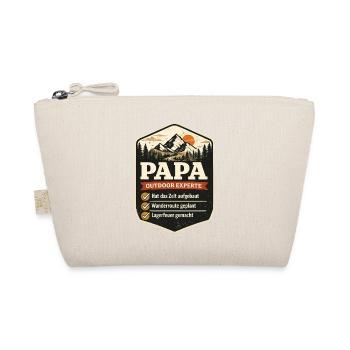 Papa Outdoor Experte Camping Badge Spruch - Bio-Täschchen - Natur - Vorne