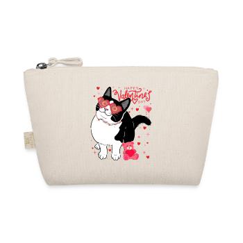 Chat de la Saint-Valentin avec des lunettes en forme de cœur - Trousse biologique - nature - Devant