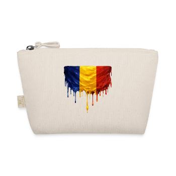 Romania Flag Drop Art - Organic Pouch - nature - Front