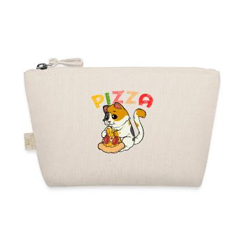 Pizza Katze: Süßes Kätzchen mit Pizza-Salami - Bio-Täschchen - Natur - Vorne