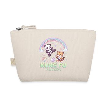 Kawaii Panda Tiger Kung Fu Fighting Pastel - Organic Pouch - nature - Front