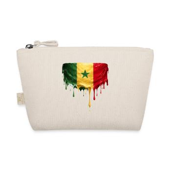 Senegal Flagge Tropfenkunst - Bio-Täschchen - Natur - Vorne