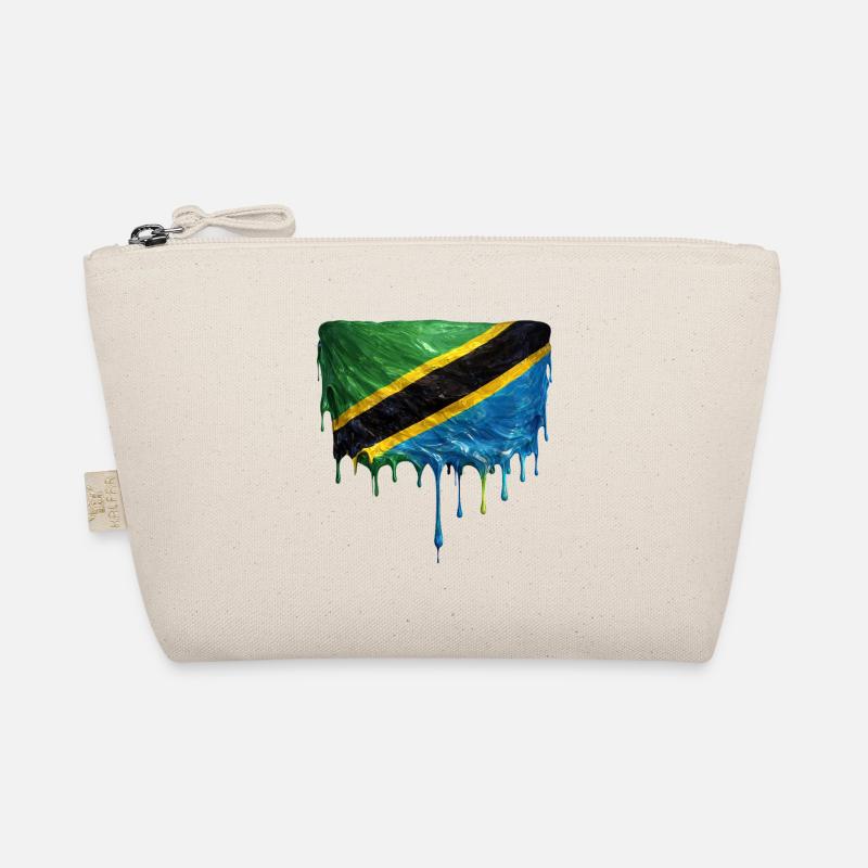 Tanzania Flag Drop Art Organic Pouch