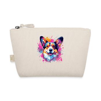 Colorful Dog Splash Art Pembroke Welsh Corgi - Organic Pouch - nature - Front