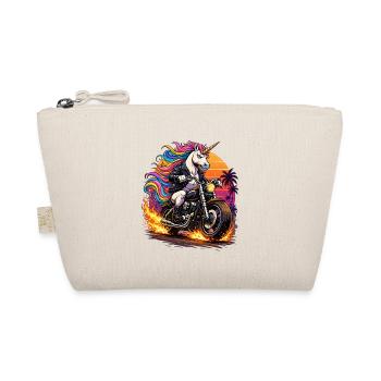 Unicorn motorcycle in neon sunset - Organic Pouch - nature - Front