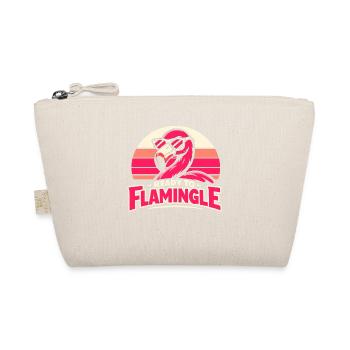 Retro Flamingo Eyewear Motif - Organic Pouch - nature - Front