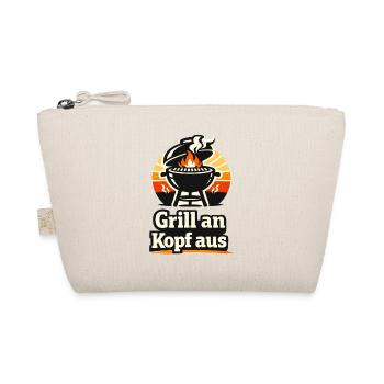 Grill an Kopf aus BBQ Spruch für Grillfans - Bio-Täschchen - Natur - Vorne