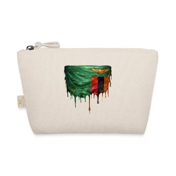 Zambian flag with dripping paint - Organic Pouch - nature - Front