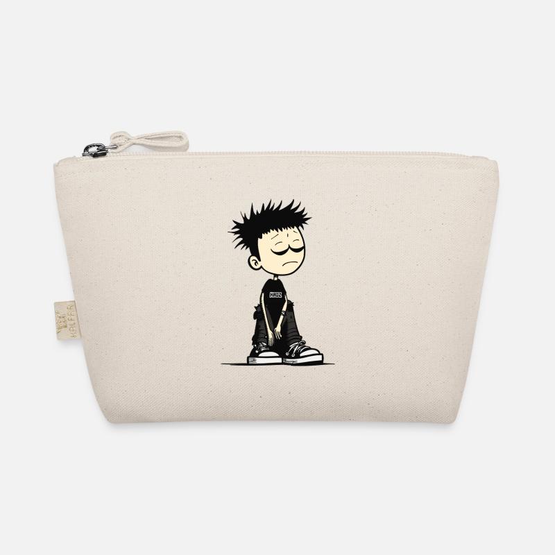 Groggy Emo Kid Cartoon Tee Organic Pouch