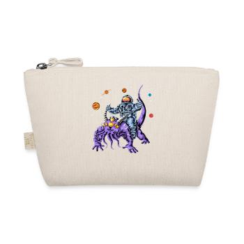 Astronaut Riding Alien Shirt - Organic Pouch - nature - Front