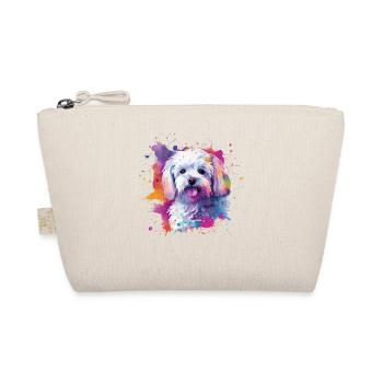 Maltese Colorful Dog Splash Art - Organic Pouch - nature - Front