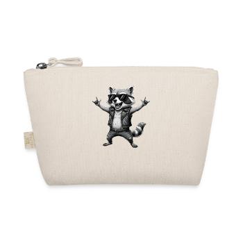 Heavy Metal Rocker Hard Rock Music Fan raccoon - Organic Pouch - nature - Front