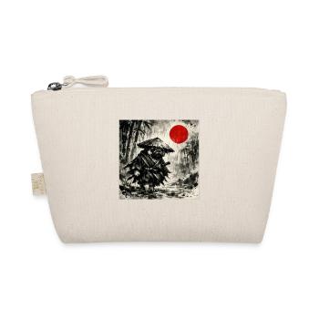 Samurai Pug Dog Japanisches Tusche-Waschbild - Bio-Täschchen - Natur - Vorne