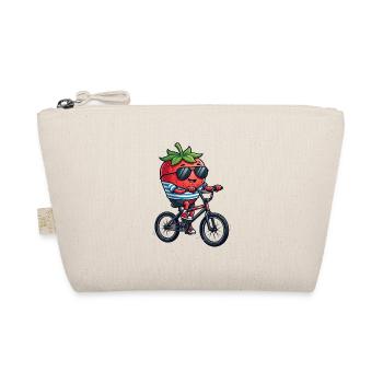 Cool Strawberry Riding On BMX Bike - Organic Pouch - nature - Front