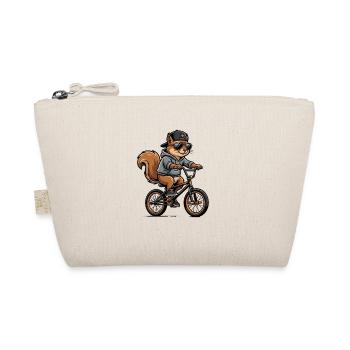 Cool BMX Squirrel with Cap and Hoodie - Organic Pouch - nature - Front