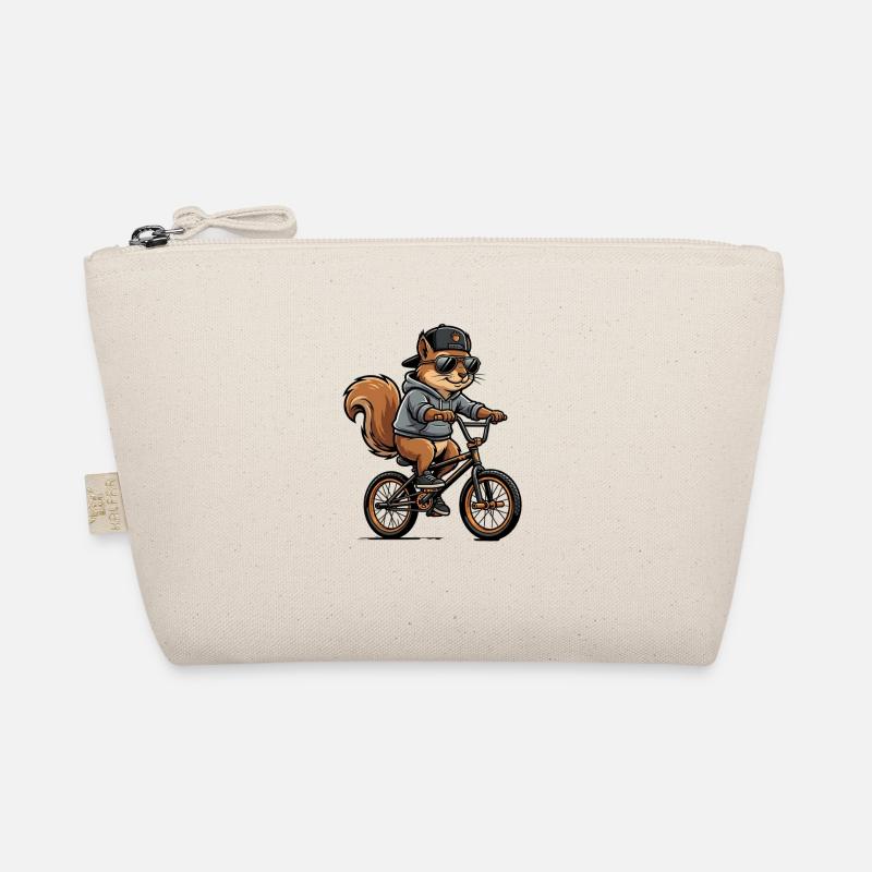 Écureuil BMX cool avec casquette et sweat à capuche Trousse biologique