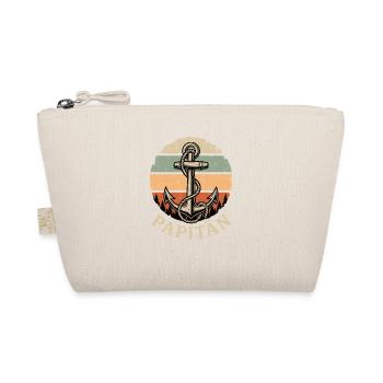 Papitän Shirt Papa Anker Geschenk Vatertag Retro - Bio-Täschchen - Natur - Vorne