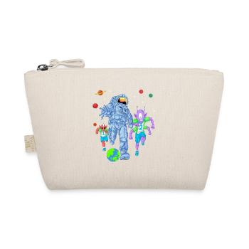 Astronaut Alien Fußballshirt - Bio-Täschchen - Natur - Vorne