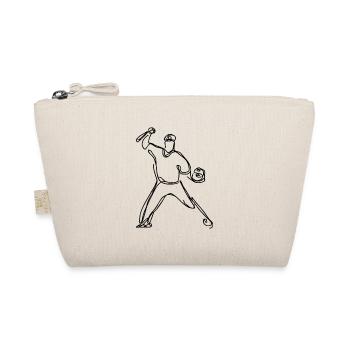 Baseballer Zeichnung - Bio-Täschchen - Natur - Vorne