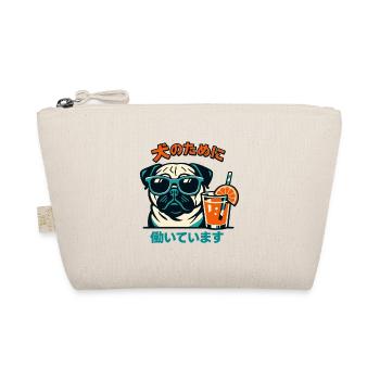 Funny Pug Lover Japanese I Work For My Dog - Organic Pouch - nature - Front