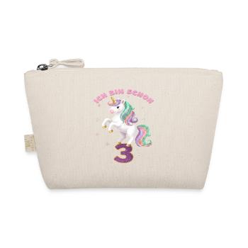 4. Geburtstag Einhorn Mädchen Ich bin schon 4 - Bio-Täschchen - Natur - Vorne