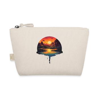 Mystical sunset at the mountain lake with - Organic Pouch - nature - Front