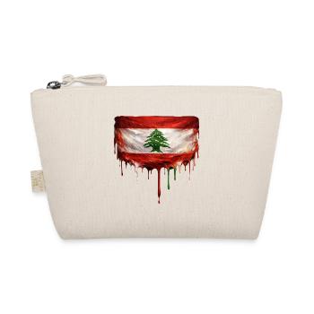 Lebanese flag with dripping paint - Organic Pouch - nature - Front