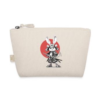 Samurai Rabbit in Armor with Katana - Organic Pouch - nature - Front