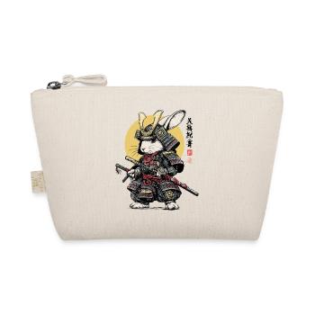 Rabbit Samurai in Armor with Katana - Organic Pouch - nature - Front