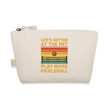 Pickleball Lifes Better At The Net Play More Love - Organic Pouch - nature - Front