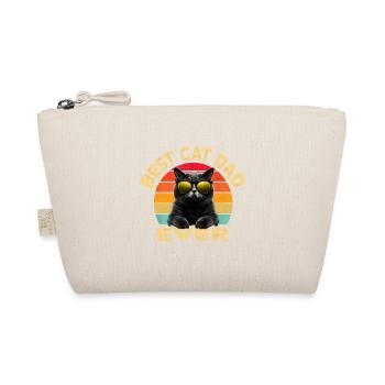 Best Cat Dad Ever funny Cat Vintage Father's day - Organic Pouch - nature - Front