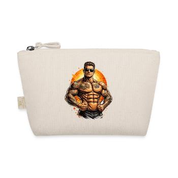 Tattoo muscle man in the sun fire - Organic Pouch - nature - Front