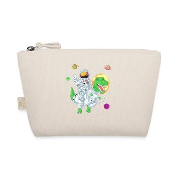 Astronaut Riding T-Rex Dinosaur in Outer Space Art - Organic Pouch - nature - Front