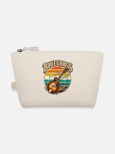 Retro Vintage Bluegrass Musik Mandoline  - Bio-Täschchen - Natur - Vorne