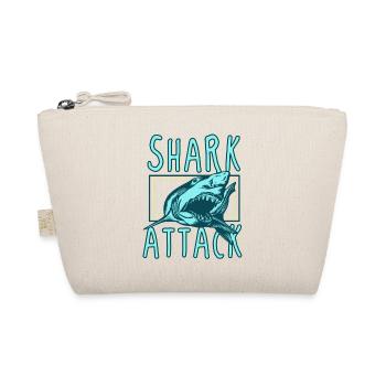 Shark Attack – Fierce Retro Ocean Predator - Organic Pouch - nature - Front