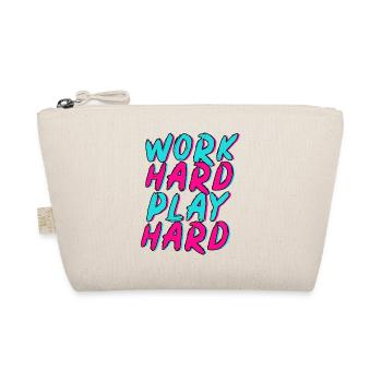Work Hard Play Hard Neon Fun - Organic Pouch - nature - Front