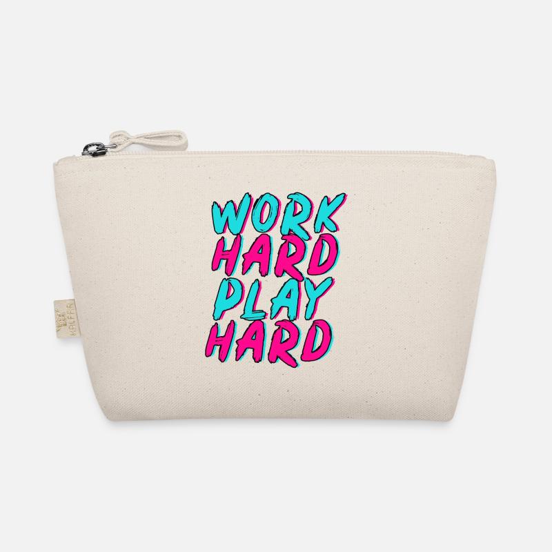 Work Hard Play Hard Neon Fun Organic Pouch