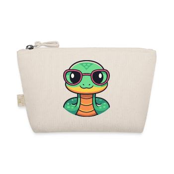 Snake Cartoon Nerd Glasses - Organic Pouch - nature - Front