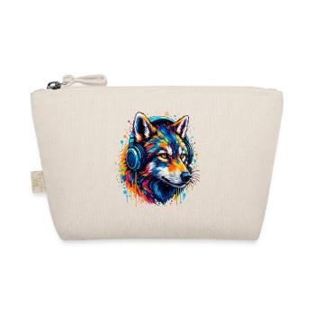 Fox with Neon Headphones Art - Organic Pouch - nature - Front