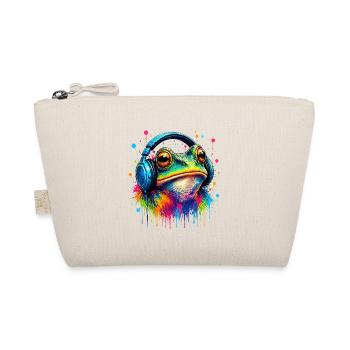 Color explosion frog with headphones - Organic Pouch - nature - Front