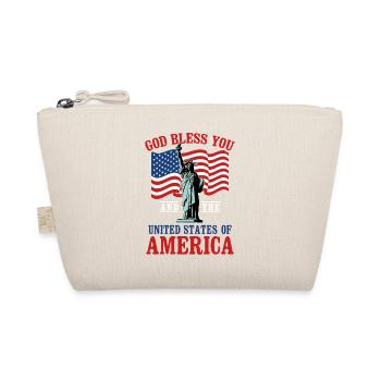 God Bless USA Patriotic Statue Liberty Flag Design - Organic Pouch - nature - Front